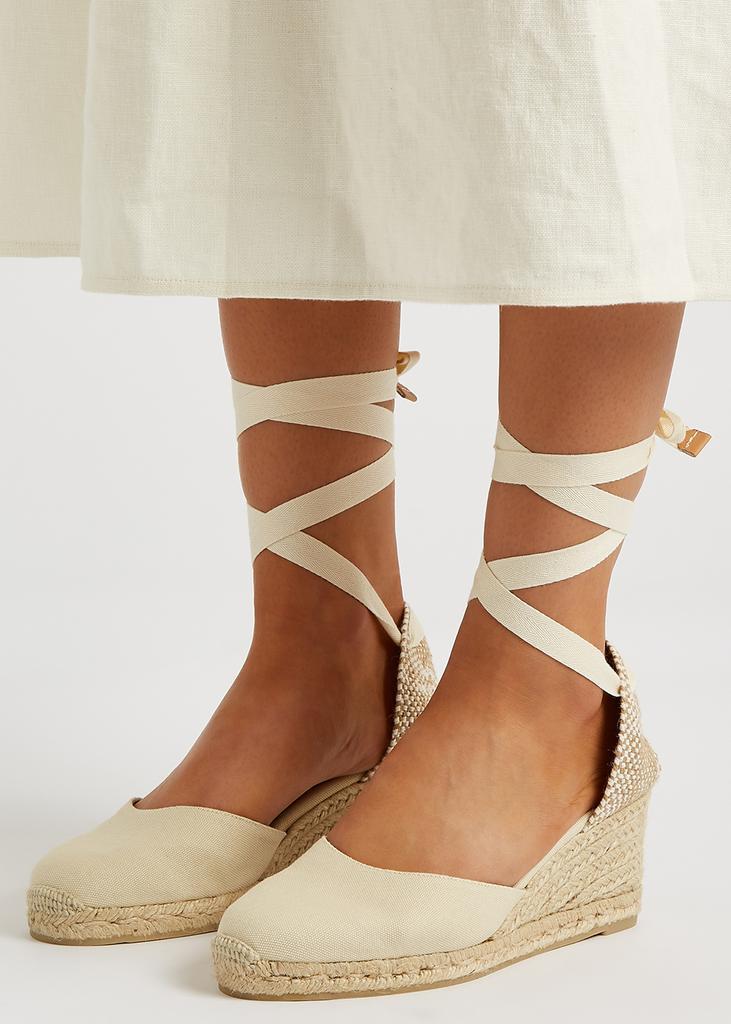 商品CASTAÑER|Carina 65 ivory canvas wedge espadrilles,价格¥679,第7张图片详细描述