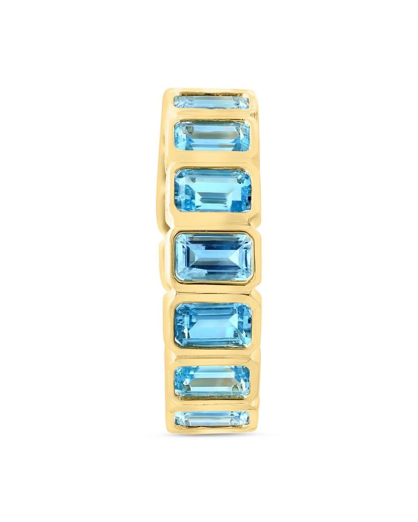 Blue Topaz Emerald Cut Eternity Band in 14K Yellow Gold 商品