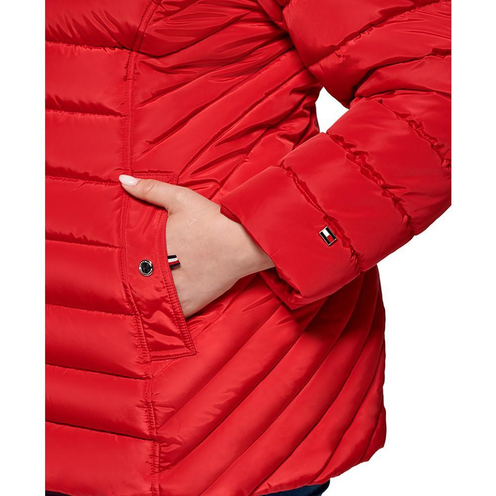 商品Tommy Hilfiger|Plus Size Faux-Fur-Trim Hooded Puffer Coat, Created for Macy's,价格¥731,第7张图片详细描述