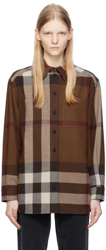 商品Burberry|棕色格纹衬衫,价格¥13049,第1张图片