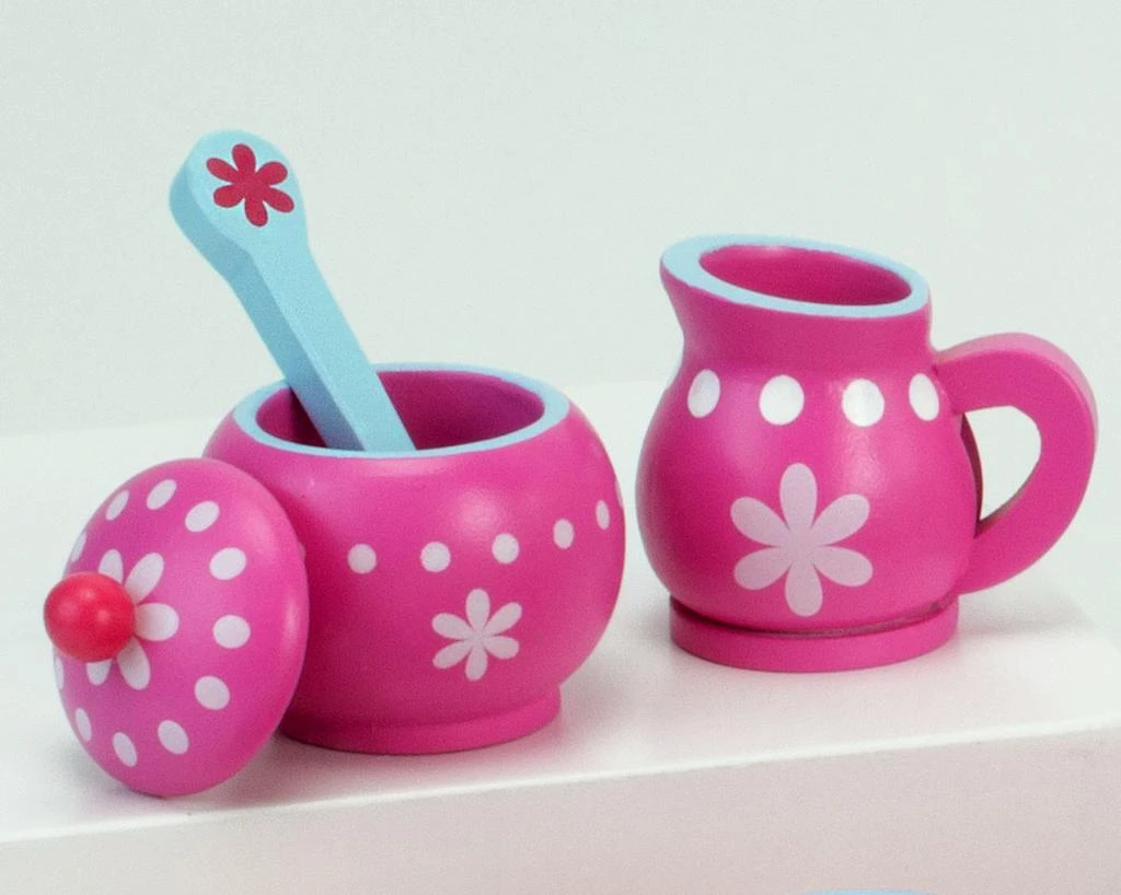 商品Teamson|Sophia’s 10 Piece Wooden Tea Party Set, Pink,价格¥294,第4张图片详细描述