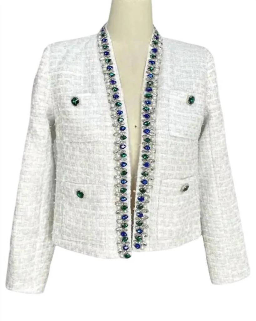 商品Xhhh Inc|CROPPED JACQUARED OPEN FRONT JACKET,价格¥337,第1张图片