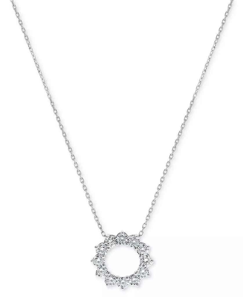 商品Macy's|Diamond Circle 18" Pendant Necklace (2 ct. t.w.) in 14k White Gold,价格¥17943,第1张图片