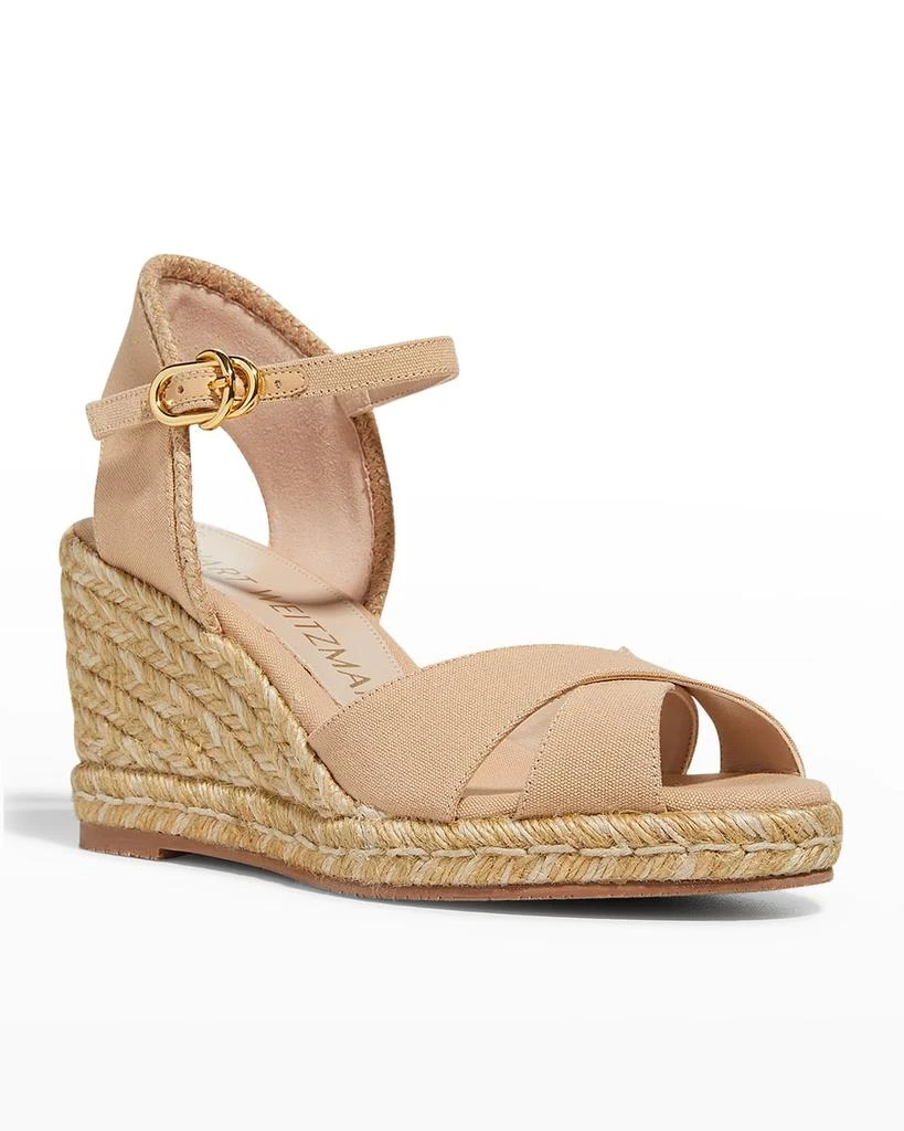 商品Stuart Weitzman|Mirela Crisscross Wedge Espadrille Sandals,价格¥2706,第2张图片详细描述