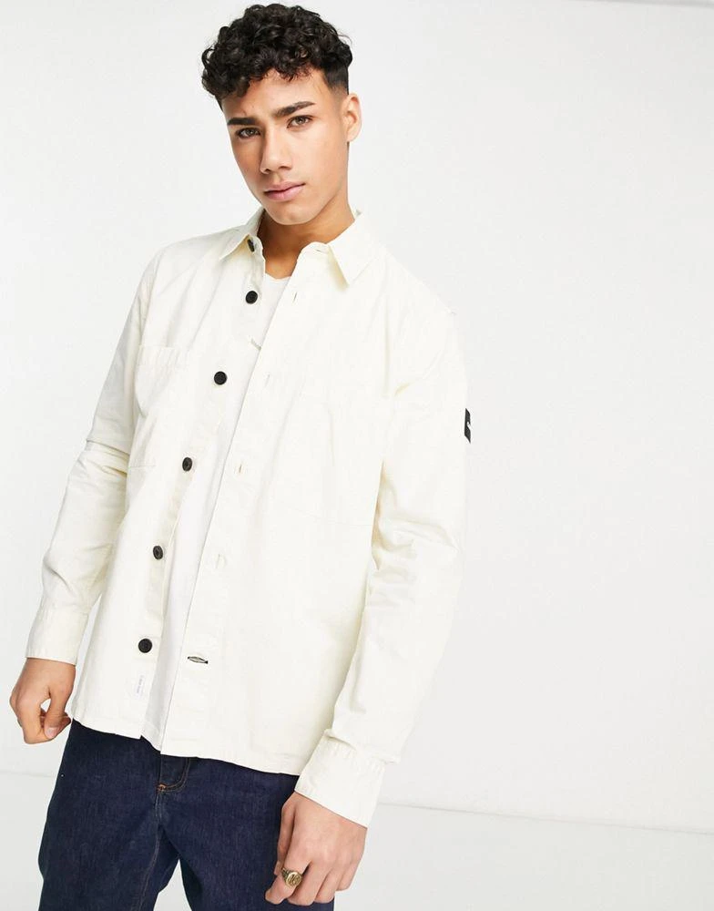 商品Calvin Klein|Calvin Klein rip stop overshirt in ecru,价格¥546,第1张图片