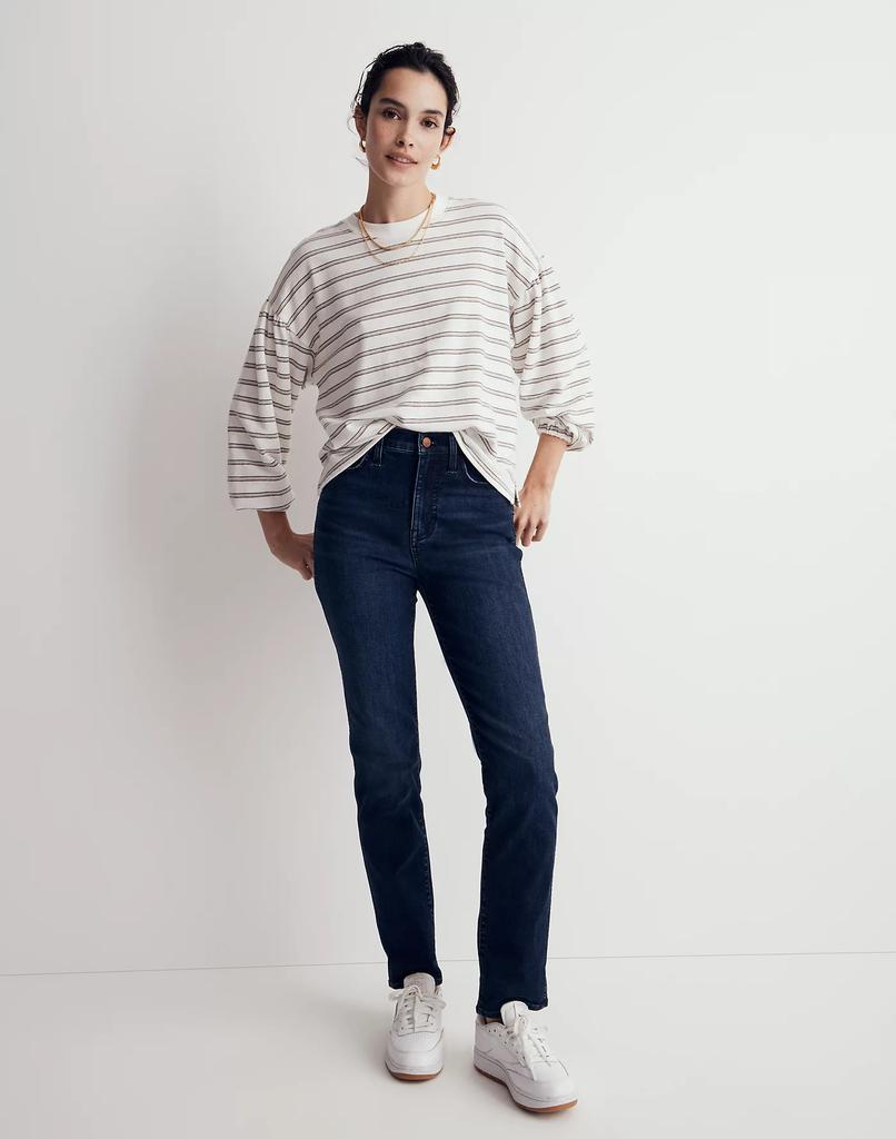 商品Madewell|Cotton Long-Sleeve Tee in Stripe,价格¥516,第6张图片详细描述