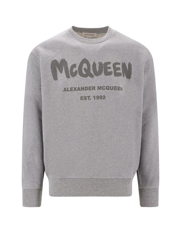 商品Alexander McQueen|ALEXANDER MCQUEEN Graffiti organic cotton sweatshirt,价格¥2248,第1张图片