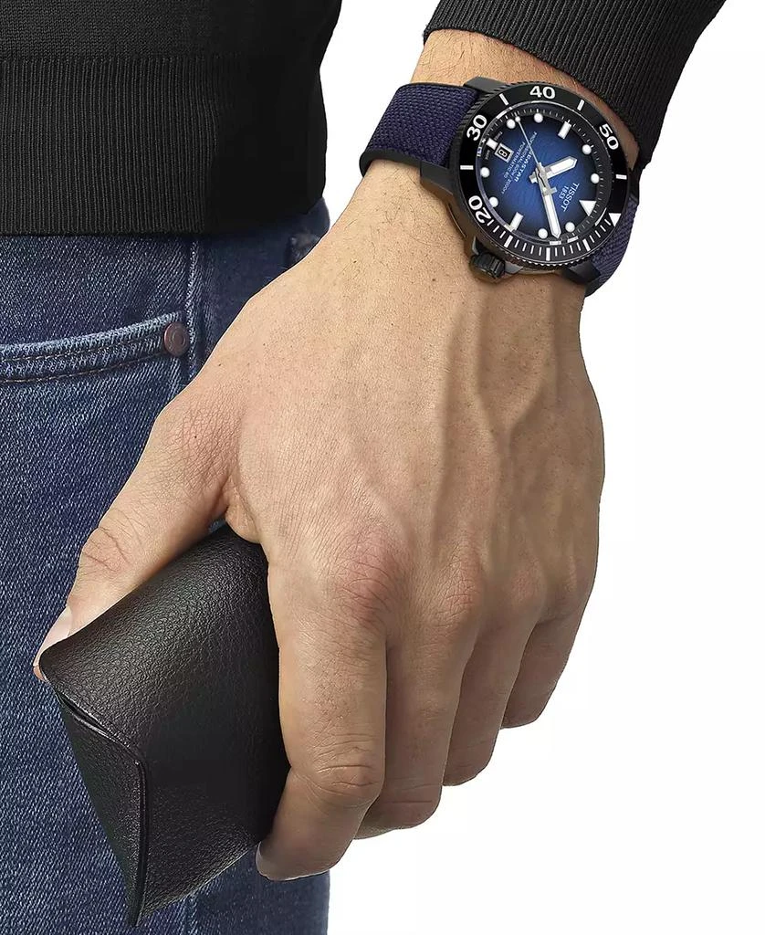 商品Tissot|Men's Seastar 2000 Professional Powermatic 80 Automatic Two-Tone Rubber Strap Watch 46mm,价格¥9126,第5张图片详细描述