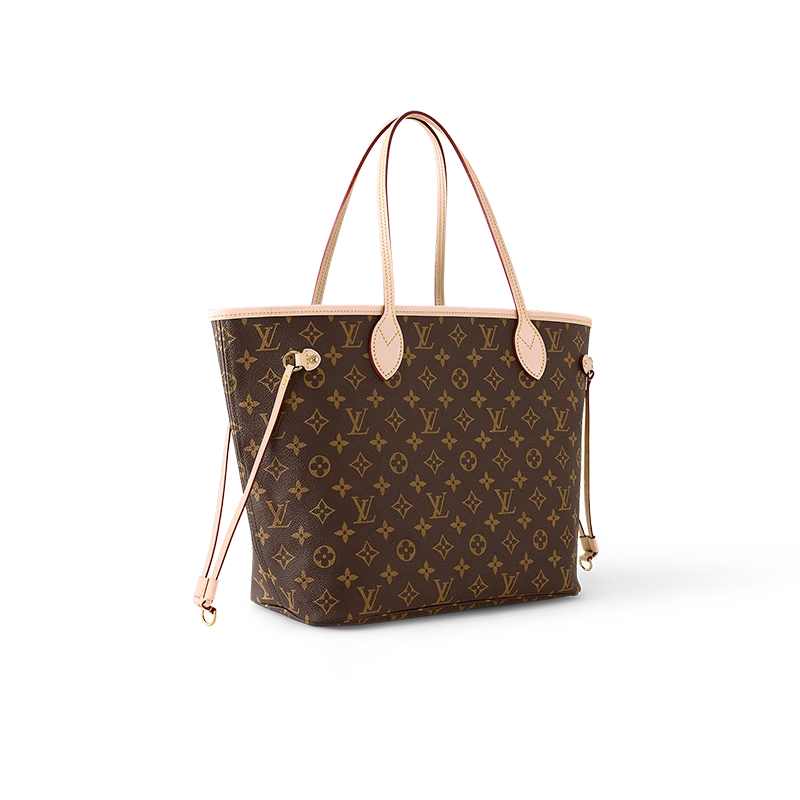 商品Louis Vuitton|【预售3-7天】路易威登 23春夏 Neverfull女士中号浅褐色帆布配皮金色金属饰面手提包 M40995,价格¥13142,第5张图片详细描述