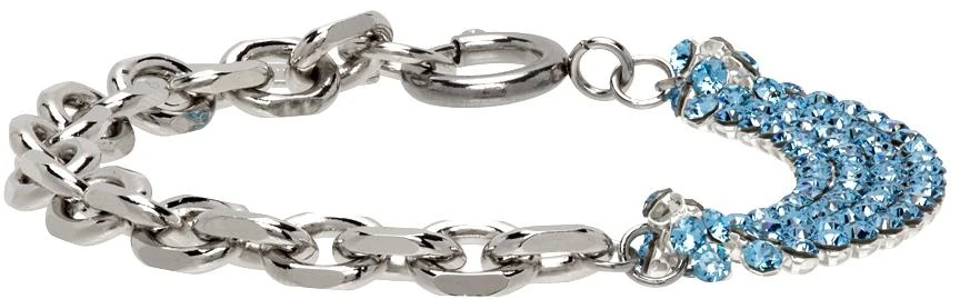 商品Justine Clenquet|SSENSE Exclusive Silver & Blue Shanon Bracelet,价格¥160,第1张图片