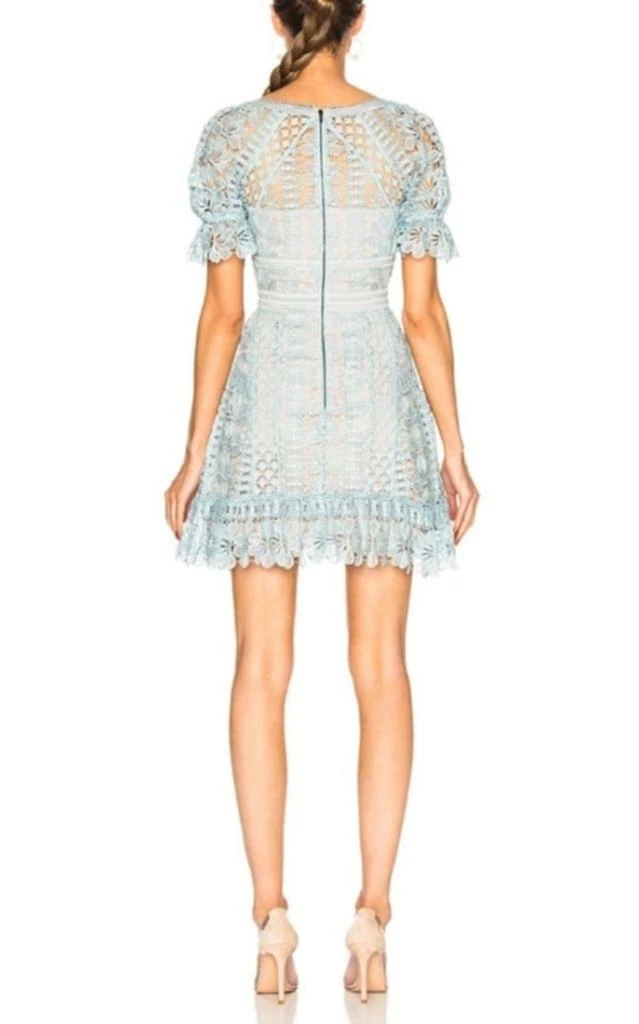 商品Self Portrait|Light Blue Floral Lace Dress,价格¥2109,第4张图片详细描述