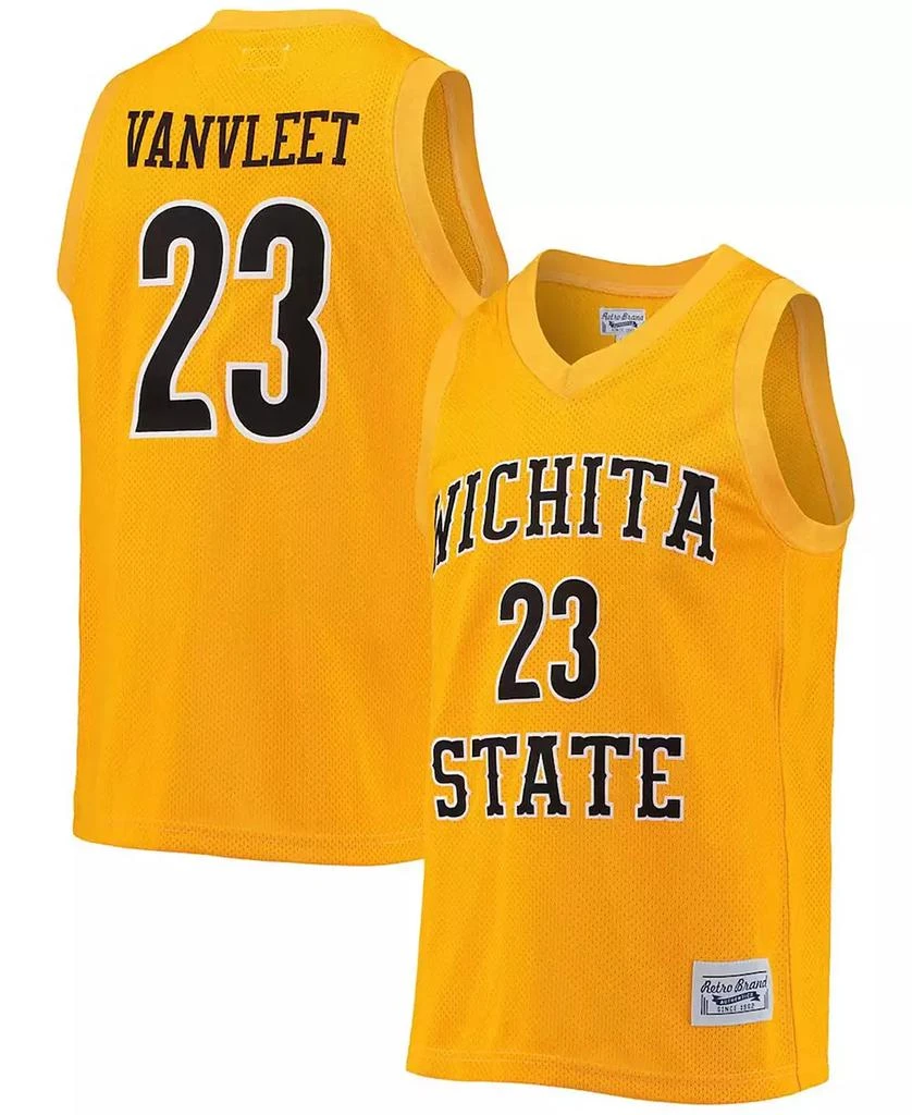 商品The Original Retro Brand|Men's Fred VanVleet Gold Wichita State Shockers Commemorative Classic Basketball Jersey,价格¥692,第1张图片