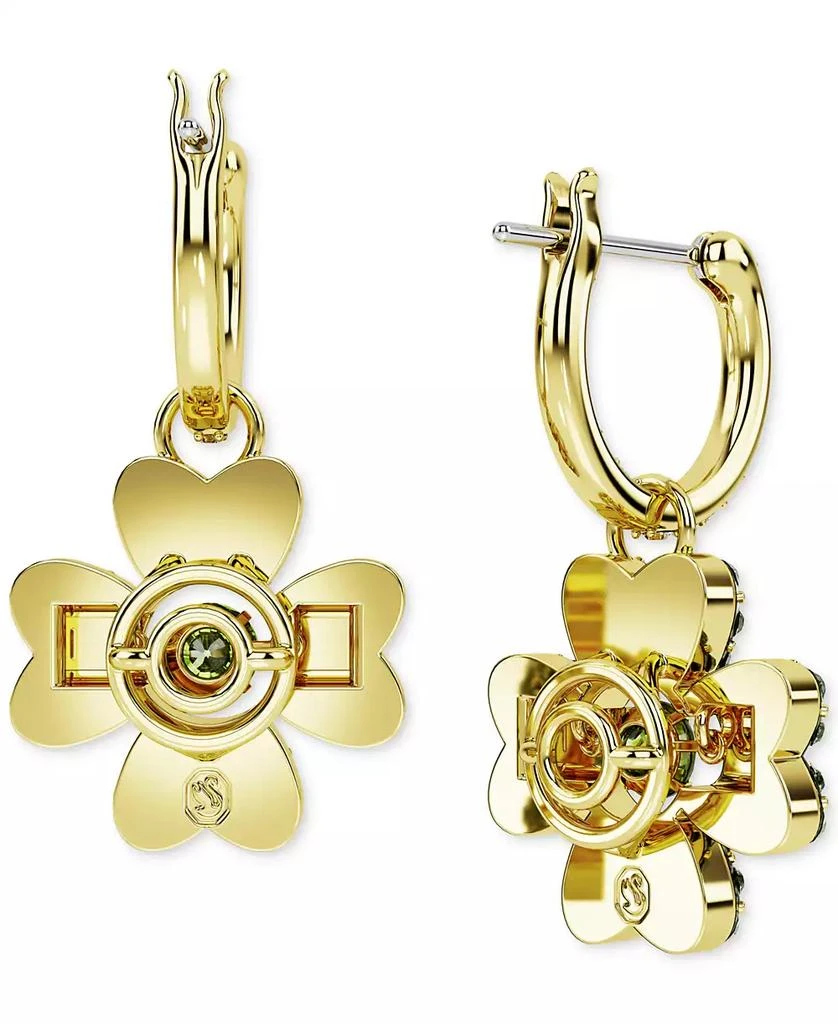 商品Swarovski|Gold-Tone Color Crystal Clover Charm Hoop Earrings,价格¥967,第4张图片详细描述