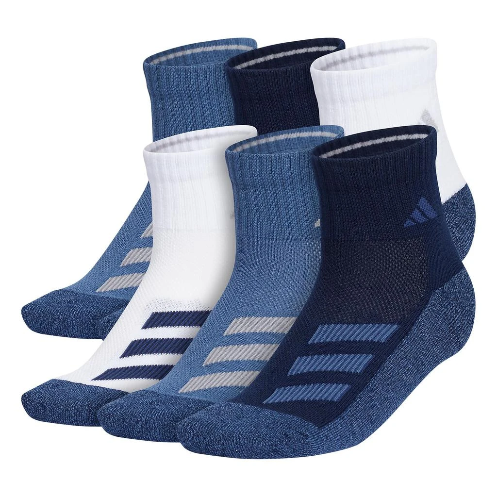 商品Adidas|Cushioned Angle Stripe Quarter Socks 6-Pack (Little Kid/Big Kid/Adult),价格¥90,第1张图片
