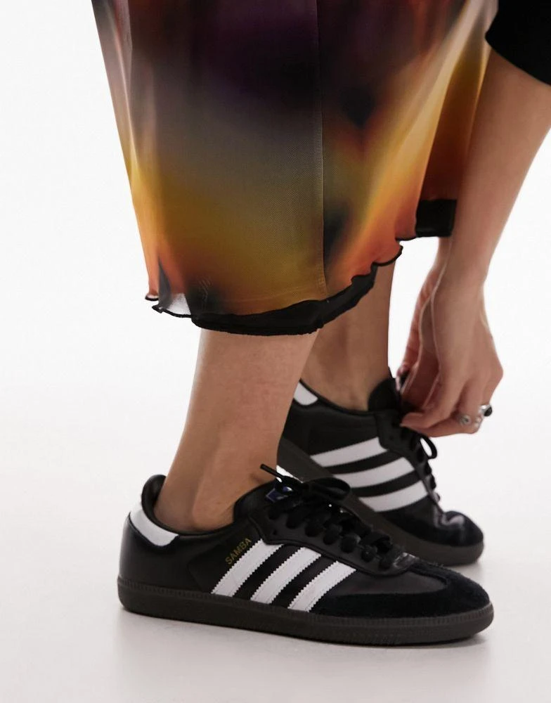 商品Topshop|Topshop jersey mesh maxi skirt with tie waist detail in abstract tie-dye,价格¥211,第5张图片详细描述