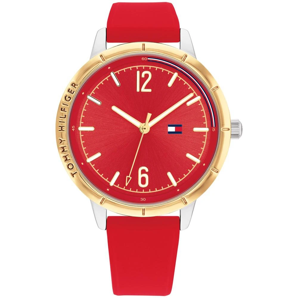 商品Tommy Hilfiger|Women's Red Silicone Strap Watch 38mm,价格¥714,第1张图片