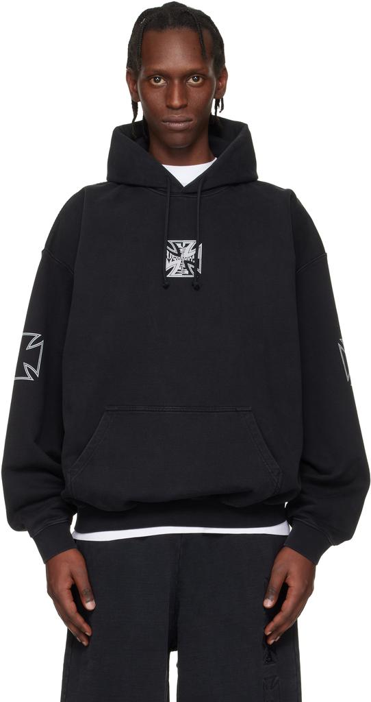 Sweat à capuche noir à triple logo de motard image 2