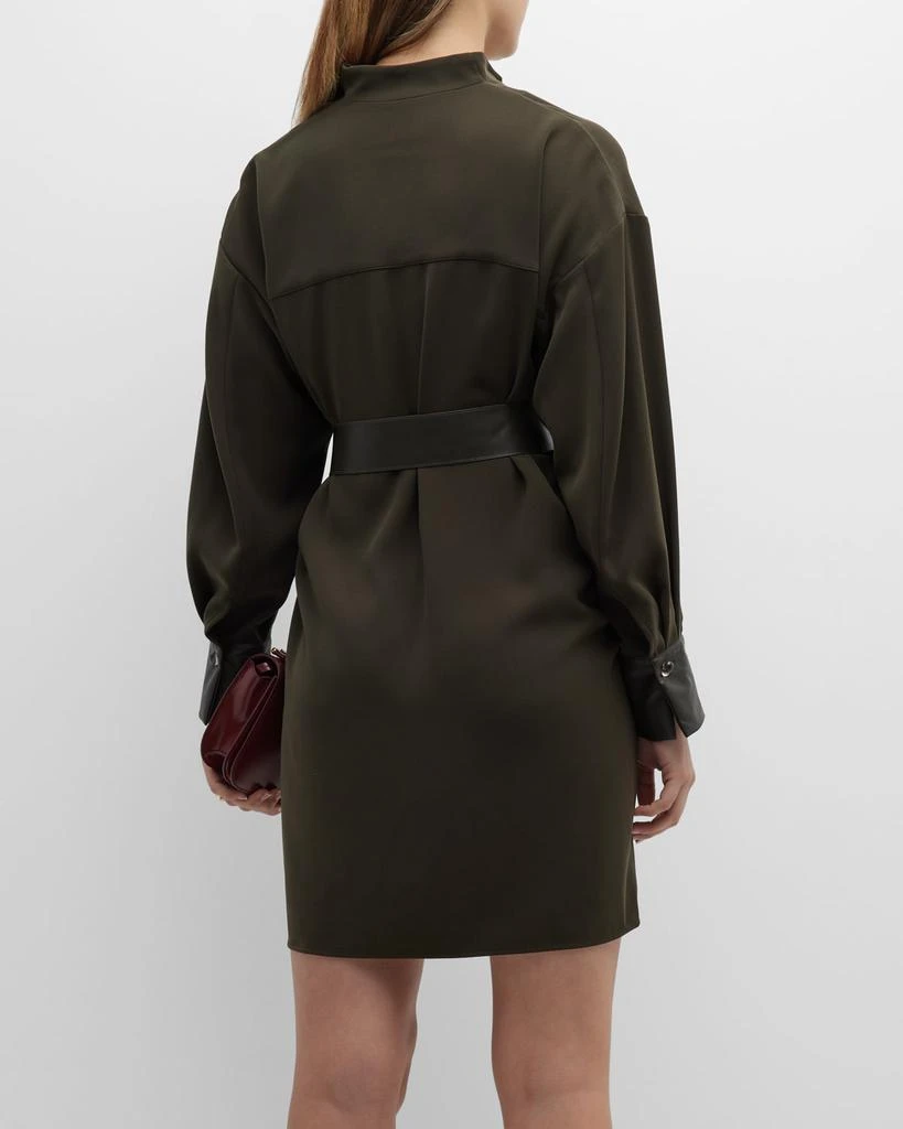 Long-Sleeve Slit-Neck Mini Dress 商品