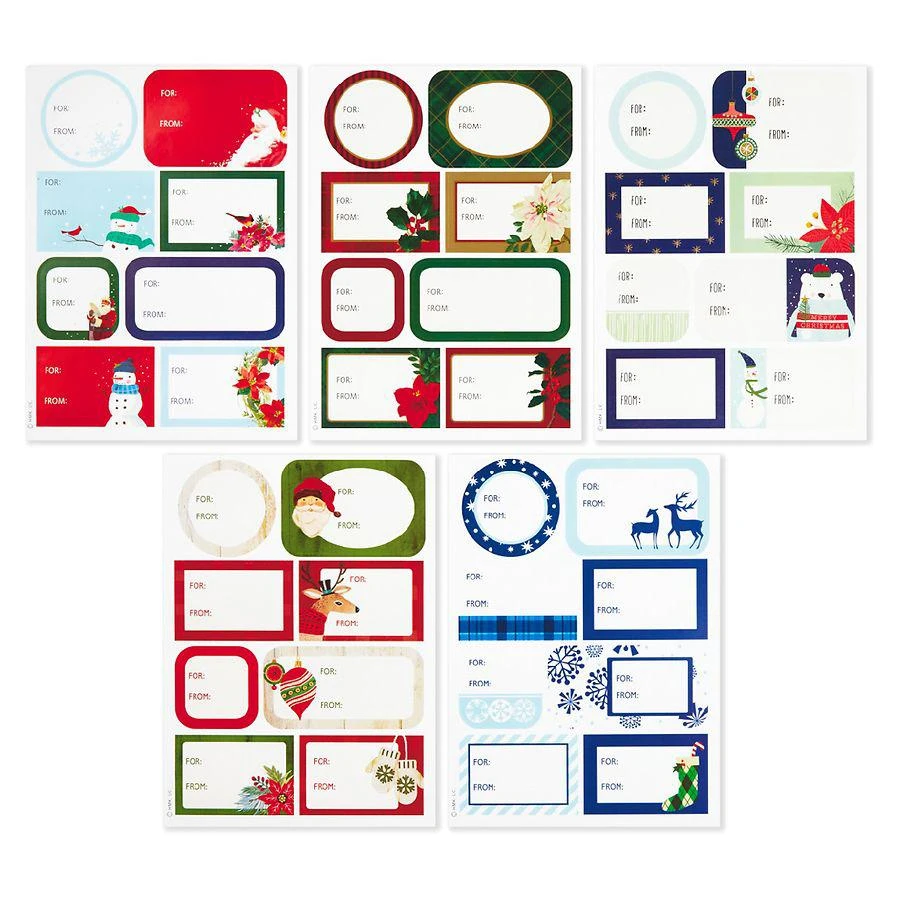 商品Hallmark|Holiday Gift Tag Stickers (Classic Christmas),价格¥25,第1张图片