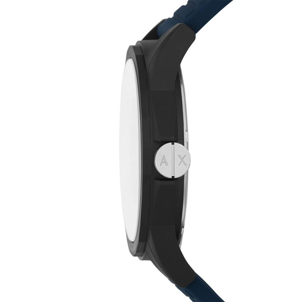商品Armani Exchange|Men's Three Hand in Black Case with Navy Silicone Strap Watch, 44mm,价格¥700,第4张图片详细描述