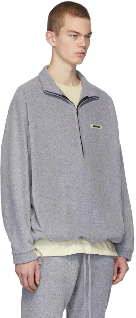 商品Essentials|Grey Polar Fleece Half-Zip Pullover 外套,价格¥813,第2张图片详细描述