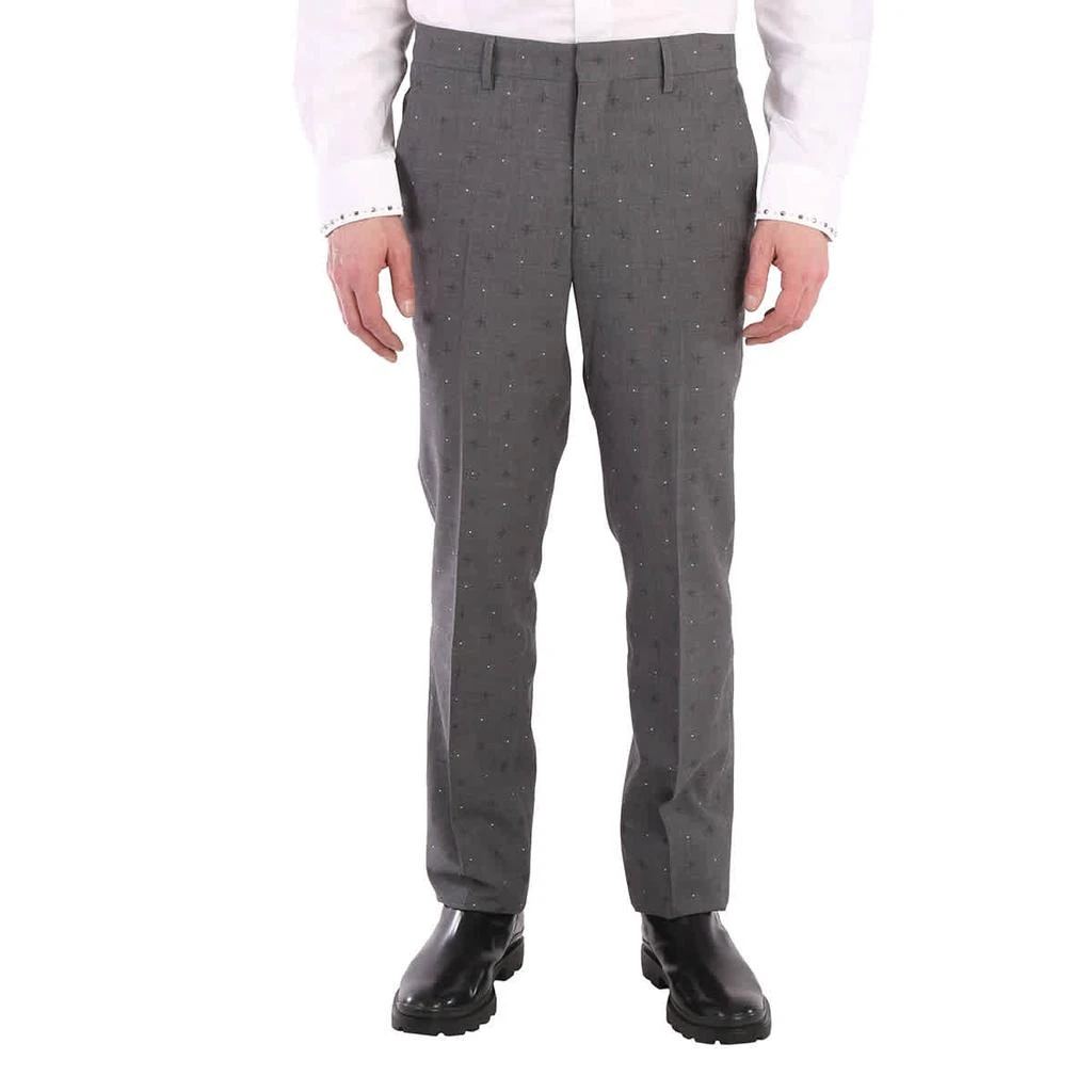 商品Burberry|Mid Grey Melange Fil Coupe Wool Cotton Classic Fit Trousers,价格¥2303,第1张图片