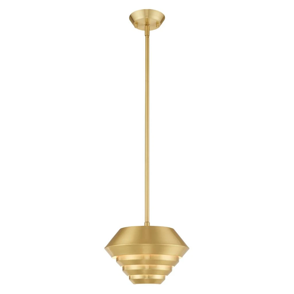 商品Livex Lighting|One Light Satin Brass Mini Pendant,价格¥2863,第1张图片