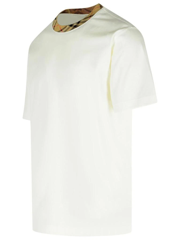 商品Burberry|'Ryan In Cotone Bianca Con Finiture 'Check' T-Shirt,价格¥3043,第2张图片详细描述