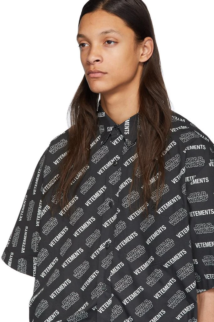 商品Vetements|Black STAR WARS Edition All Over Logo Short Sleeve Shirt,价格¥2766,第4张图片详细描述