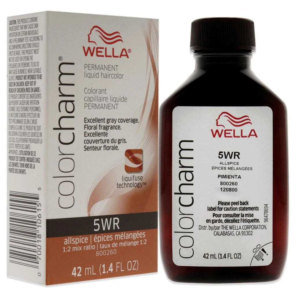 商品Wella|Color Charm Permanent Liquid Haircolor - 5WR Allspice by  for Unisex - 1.4 oz Hair Color,价格¥121,第3张图片详细描述