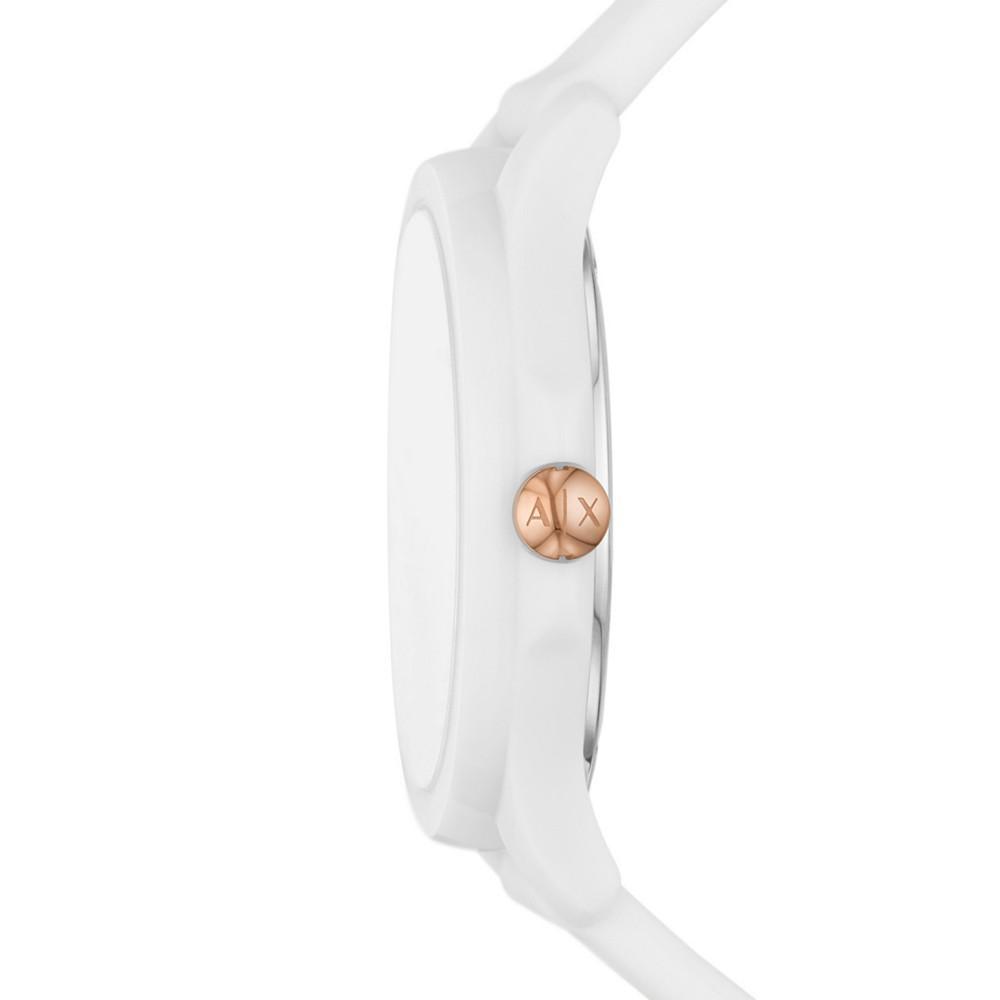 商品Armani Exchange|Women's in White with Silicone Strap Watch 38mm,价格¥664,第4张图片详细描述