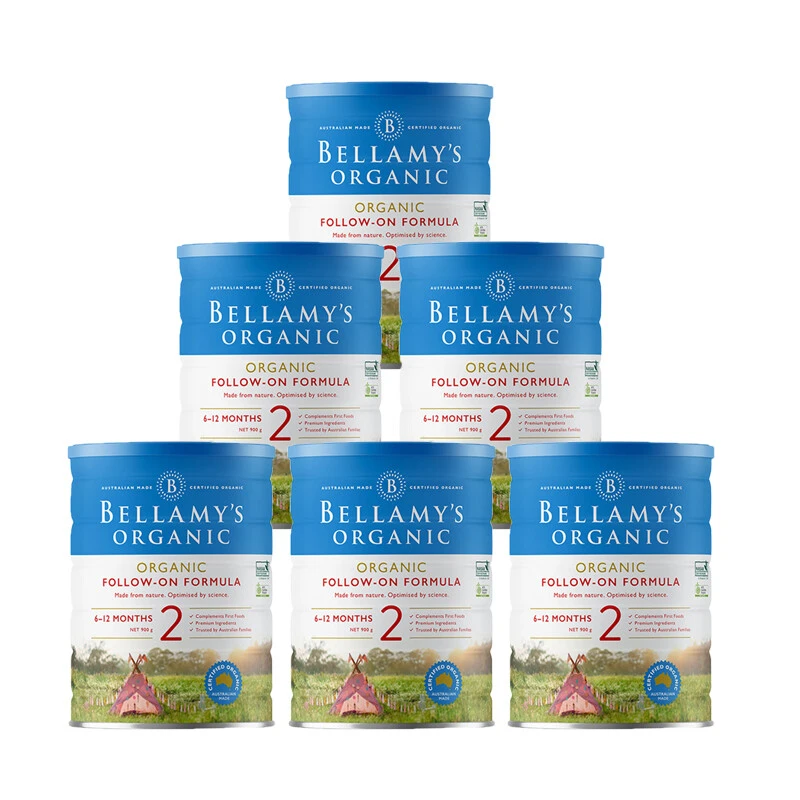 Bellamys Organic贝拉米2段（6-12个月）有机婴儿奶粉900g/罐 新旧版本随机发（保税仓发货）（预售3个工作日内发货） 商品