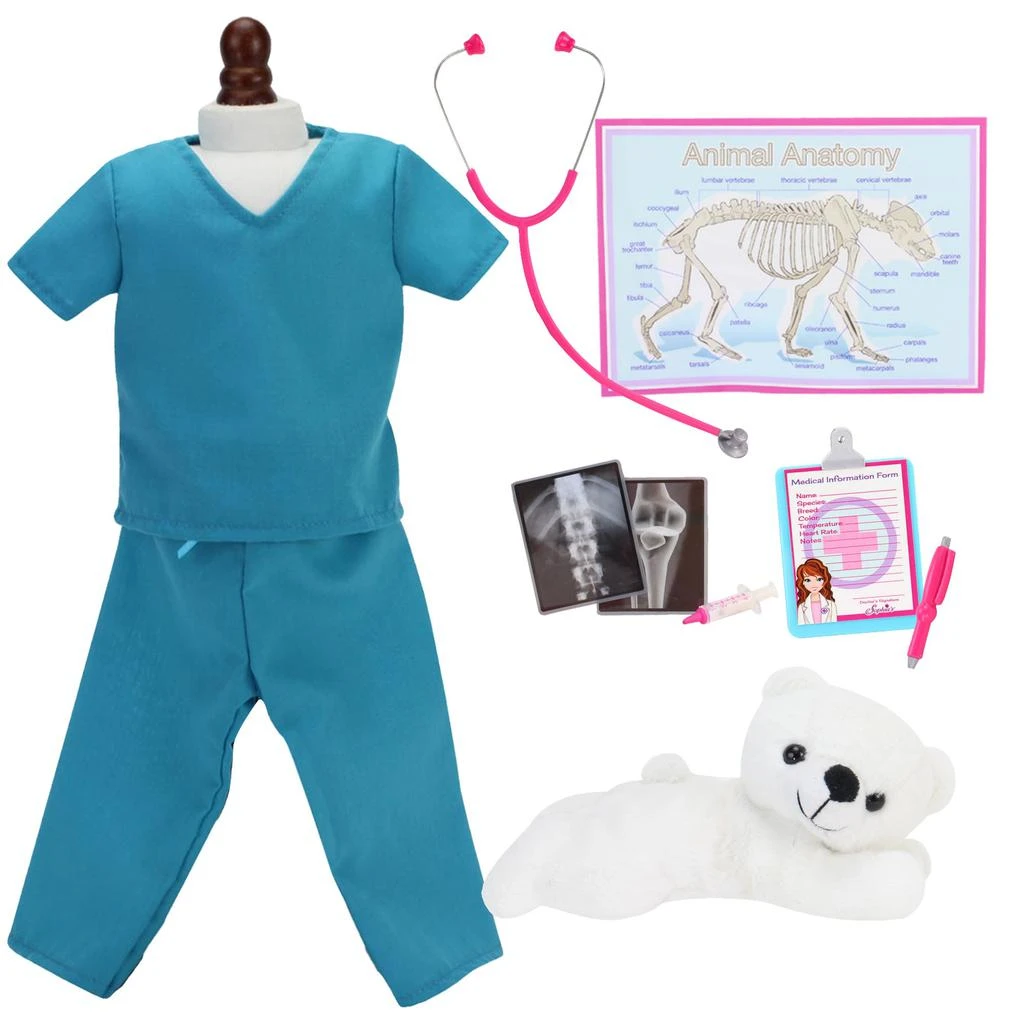 商品Teamson|Sophia’s 11 Piece Smithsonian Veterinarian Set for 18" Dolls, Multicolor,价格¥278,第1张图片