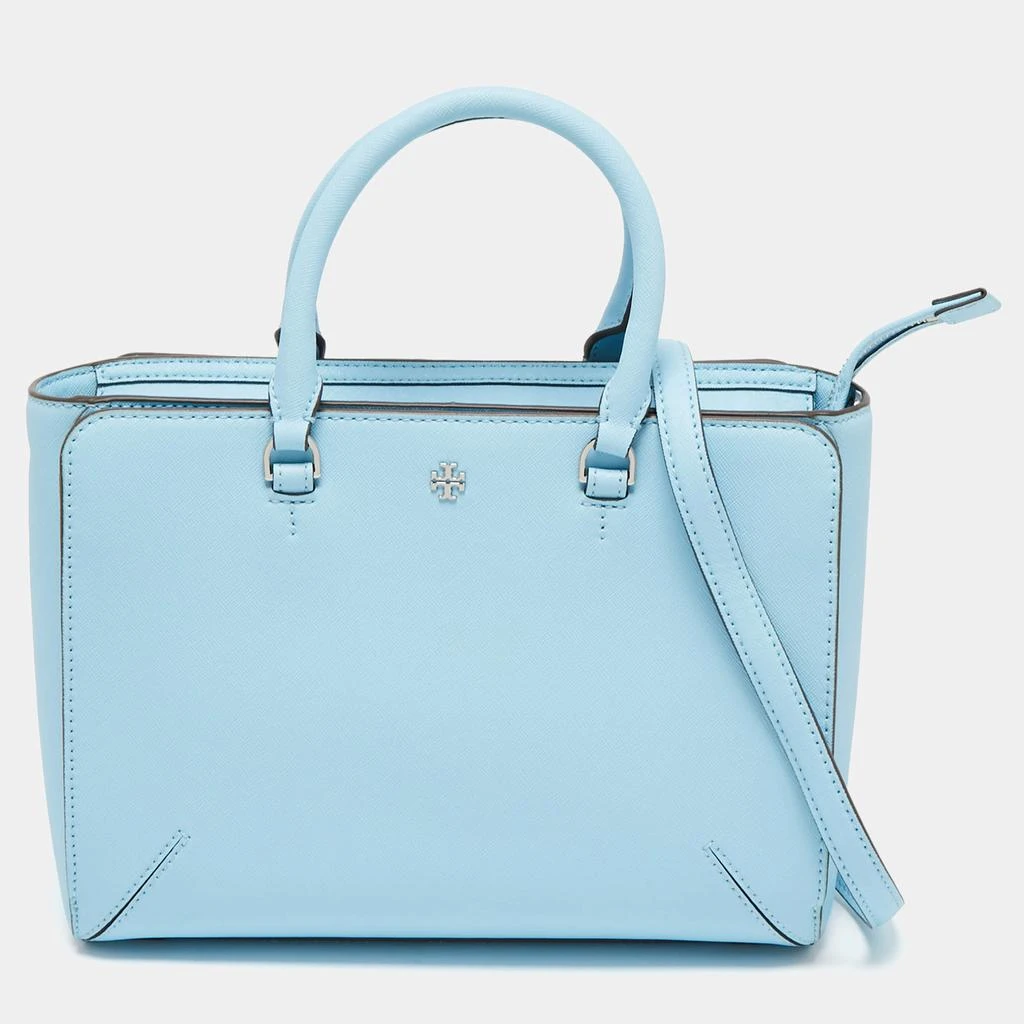 商品Tory Burch|Tory Burch Blue Leather Robinson Tote,价格¥2989,第1张图片