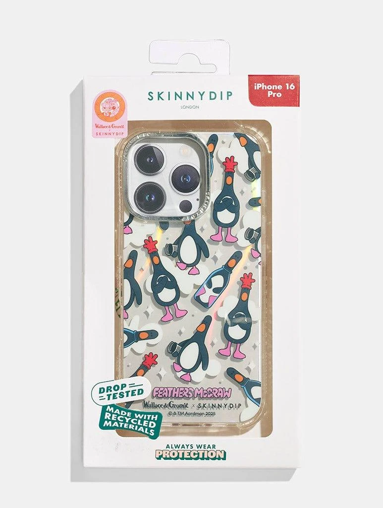 商品Skinnydip London|Wallace & Gromit x Skinnydip Feathers Repeat Shock iPhone Case,价格¥269,第4张图片详细描述