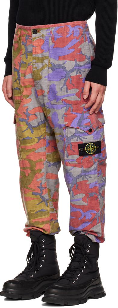 Multicolor Printed Cargo Pants商品第4张图片规格展示
