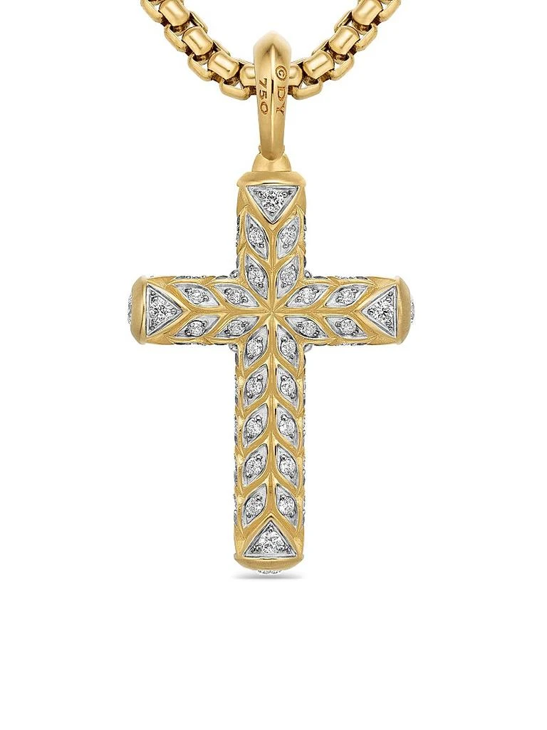 Chevron Cross Pendant in 18K Yellow Gold 商品
