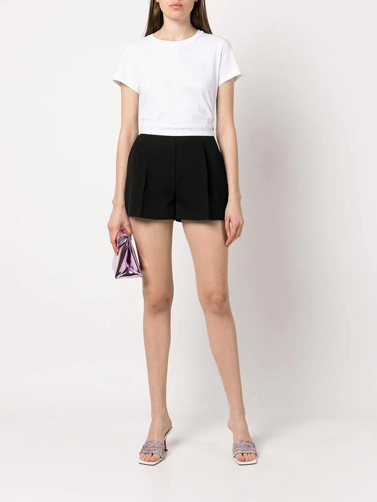 商品Alexander Wang|T BY ALEXANDER WANG WOMEN ESSENTIAL JSY SHRUNK TEE W/PUFF LOGO & BOUND NECK,价格¥741,第4张图片详细描述