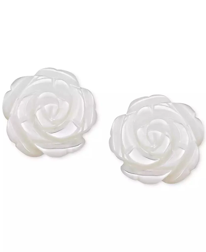 商品Macy's|Mother-of-Pearl Flower Stud Earrings in 10k Gold,价格¥281,第3张图片详细描述