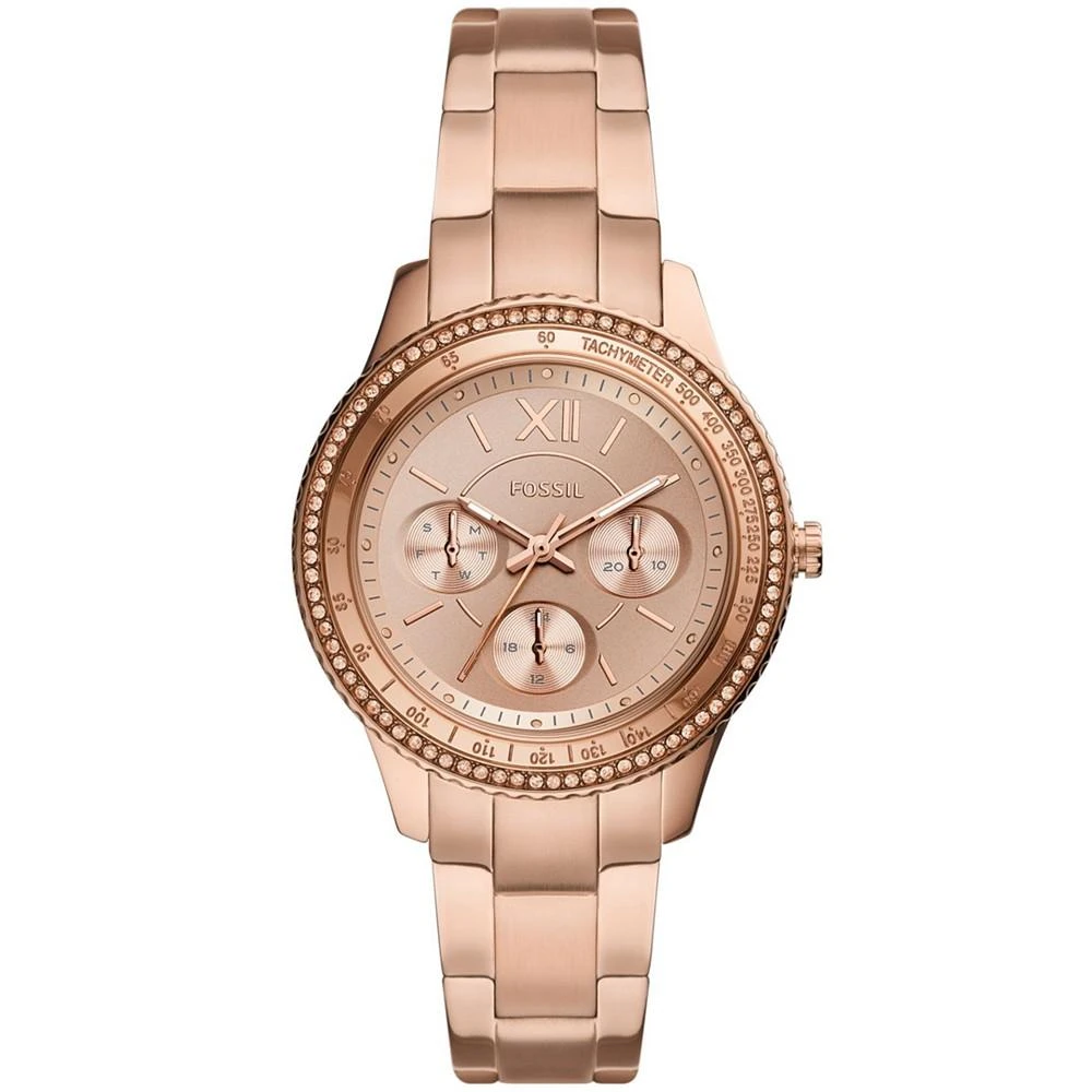 商品Fossil|Women's Sport Multifunction Rose Gold Tone Stainless Steel Bracelet Watch 37mm,价格¥1011,第1张图片