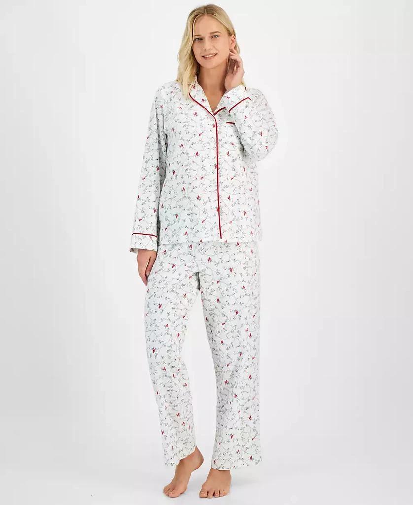 商品Charter Club|Petite Women's Long-Sleeve Cotton Flannel Packaged Pajama Set, Created for Macy's,价格¥308,第1张图片
