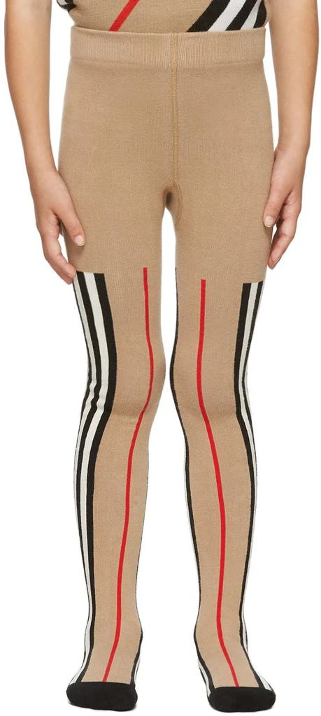 商品Burberry|Kids Beige Icon Stripe Tights,价格¥686,第2张图片详细描述