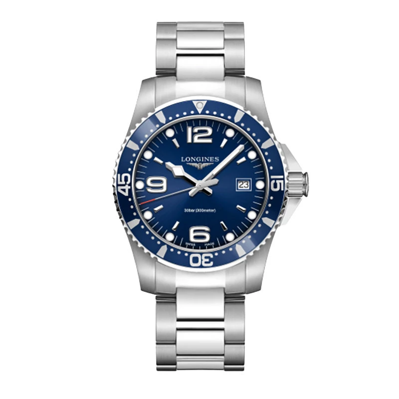 商品Longines|预定款1个月浪琴 康卡斯潜水系列 石英表蓝盘钢链男表41毫米L3.740.4.96.6,价格¥6964,第1张图片