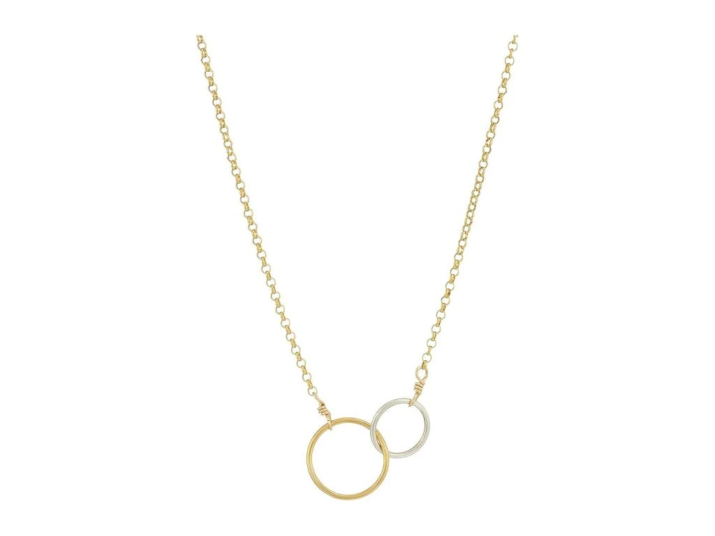 商品Dogeared|Friends For Life, Two Mixed Metal Linked Rings Necklace,价格¥529,第2张图片详细描述