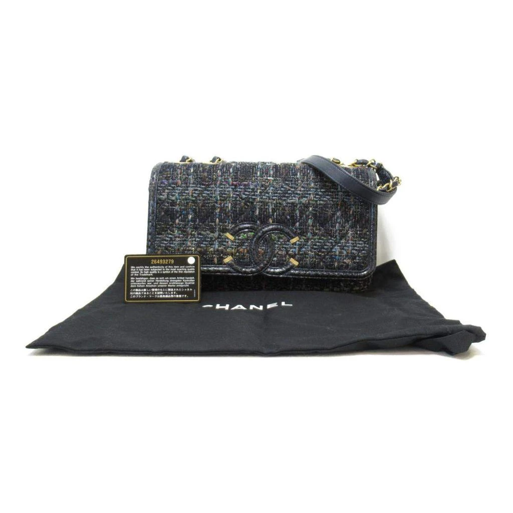 Chanel Blue Tweed  CC Filigree Flap Chain Shoulder Bag 商品