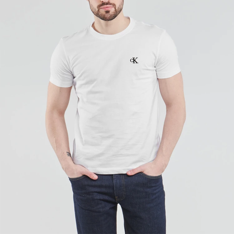 商品[国内直发] Calvin Klein|CALVIN KLEIN CK/ 纯色休闲短袖T恤 男款 白色,价格¥319,第3张图片详细描述