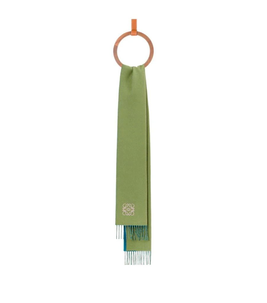 商品Loewe|Wool-Cashmere Two-Tone Anagram Scarf ,价格¥2329,第2张图片详细描述