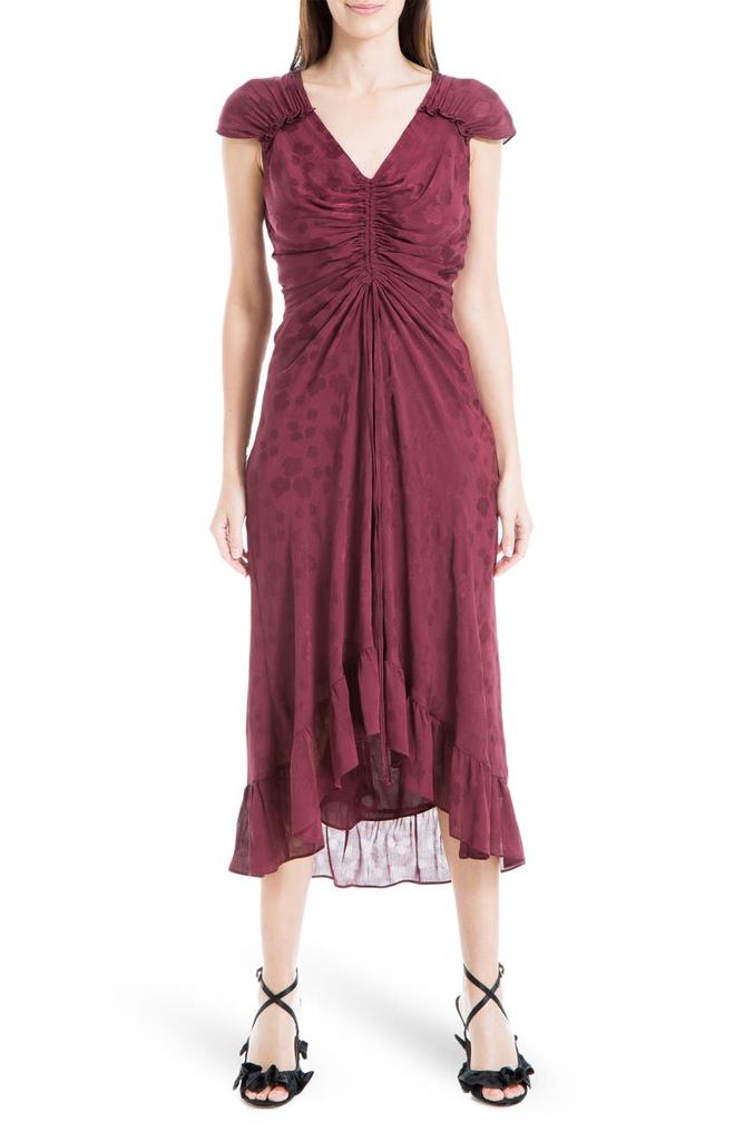 Satin Jacquard Cinched Maxi Dress商品第1张图片规格展示