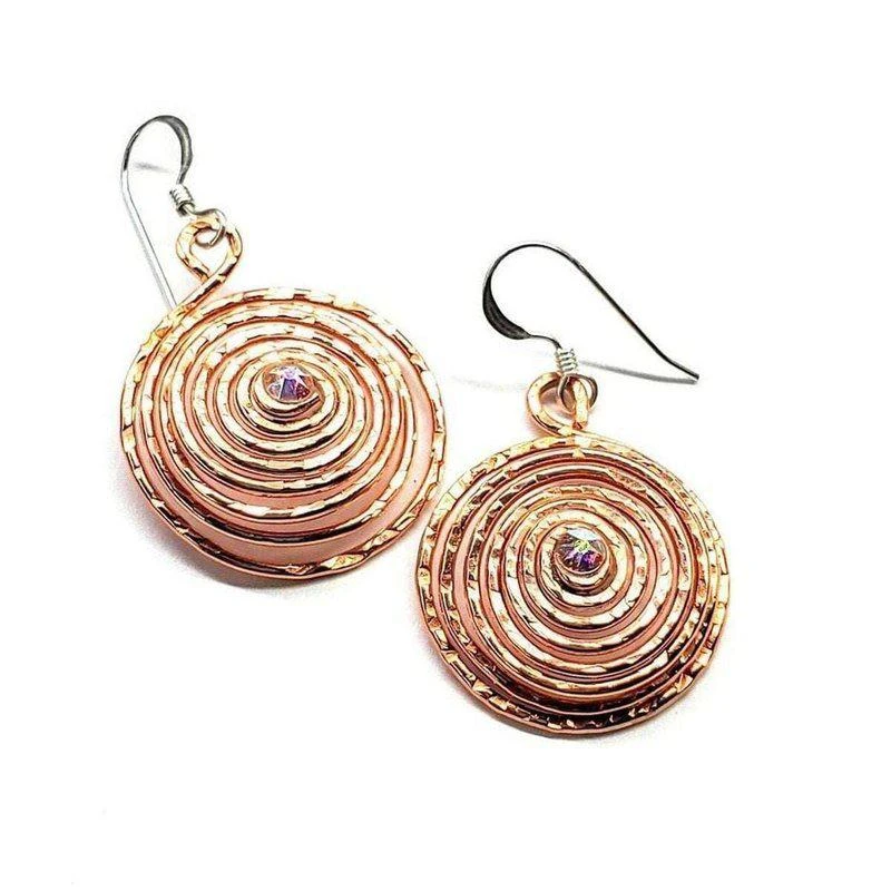 商品Alexa Martha Designs|Copper Crystal Spiral Hoop Earrings,价格¥250,第1张图片