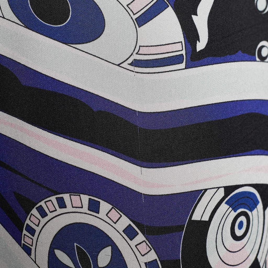 Emilio Pucci Purple Printed Silk Bow Neck Detail Blouse M商品第5张图片规格展示